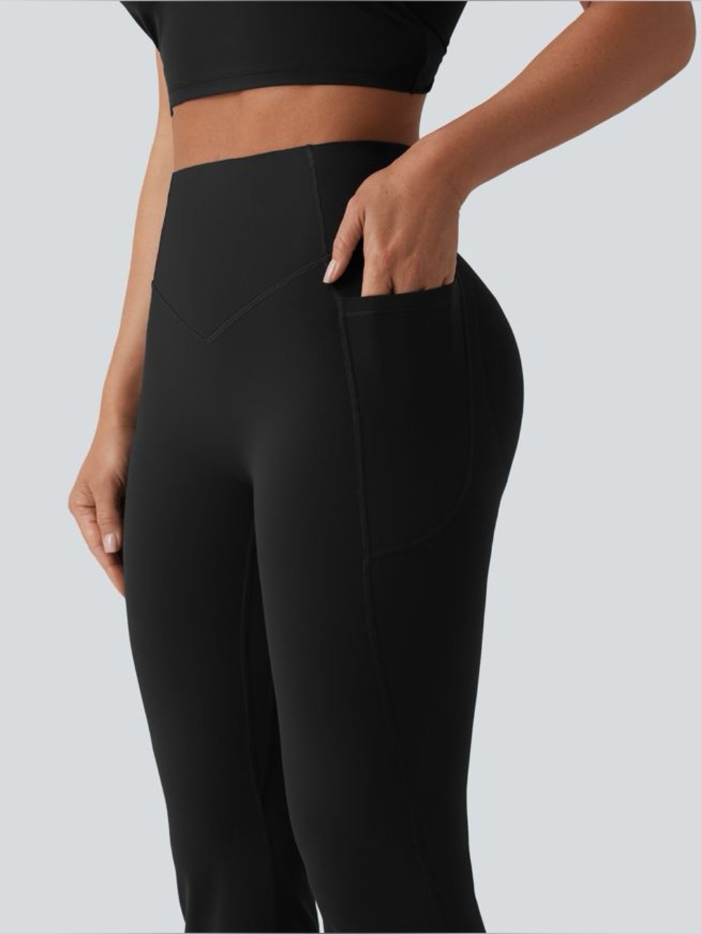 Halara UltraSculpt Flare Pants M UltraTall Black 37” Inseam NWOT - Picture 6 of 8
